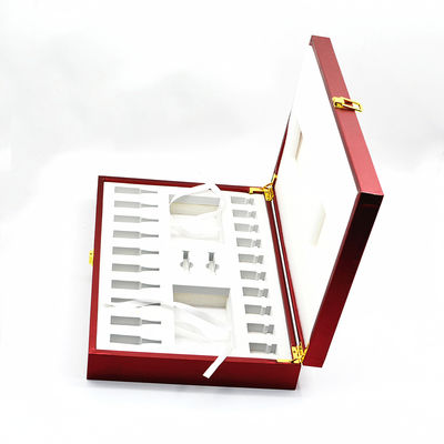 주문 작은 나무로 된 호화 선물 상자는 MDF 래핑한 PU 가죽을 결정했습니다 online manufacture