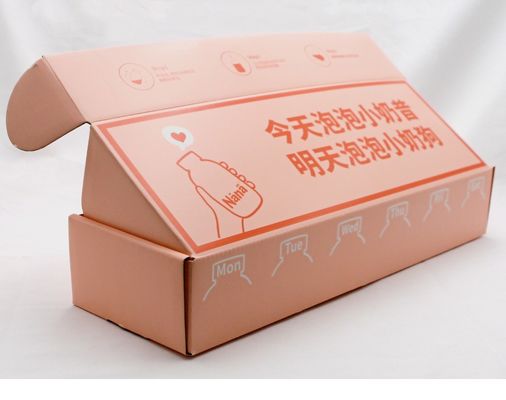 주문 로고와 맞춘 핑크색 물결모양 우편물발송자 박스 매트 엷은 조각 모양 금 박막 online manufacture