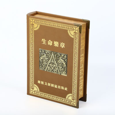 주문 가죽은 3D 금속 로고와 함께 호화 선물 상자 나무로 된 라운드 척추를 감쌌습니다 online manufacture