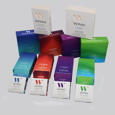 주문 박스 350g 아트페이퍼 매트를 패키징하는 OEM 용지 콘돔은 박판이 되었습니다 online manufacture