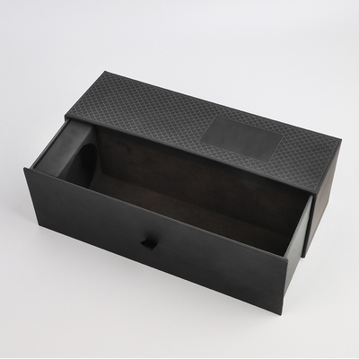 주문 카드보드 박스를 패키징하는 판지로 만드는 미끄러지게 한 드로어 박스 ISO 검 고급 와인 정신 online manufacture
